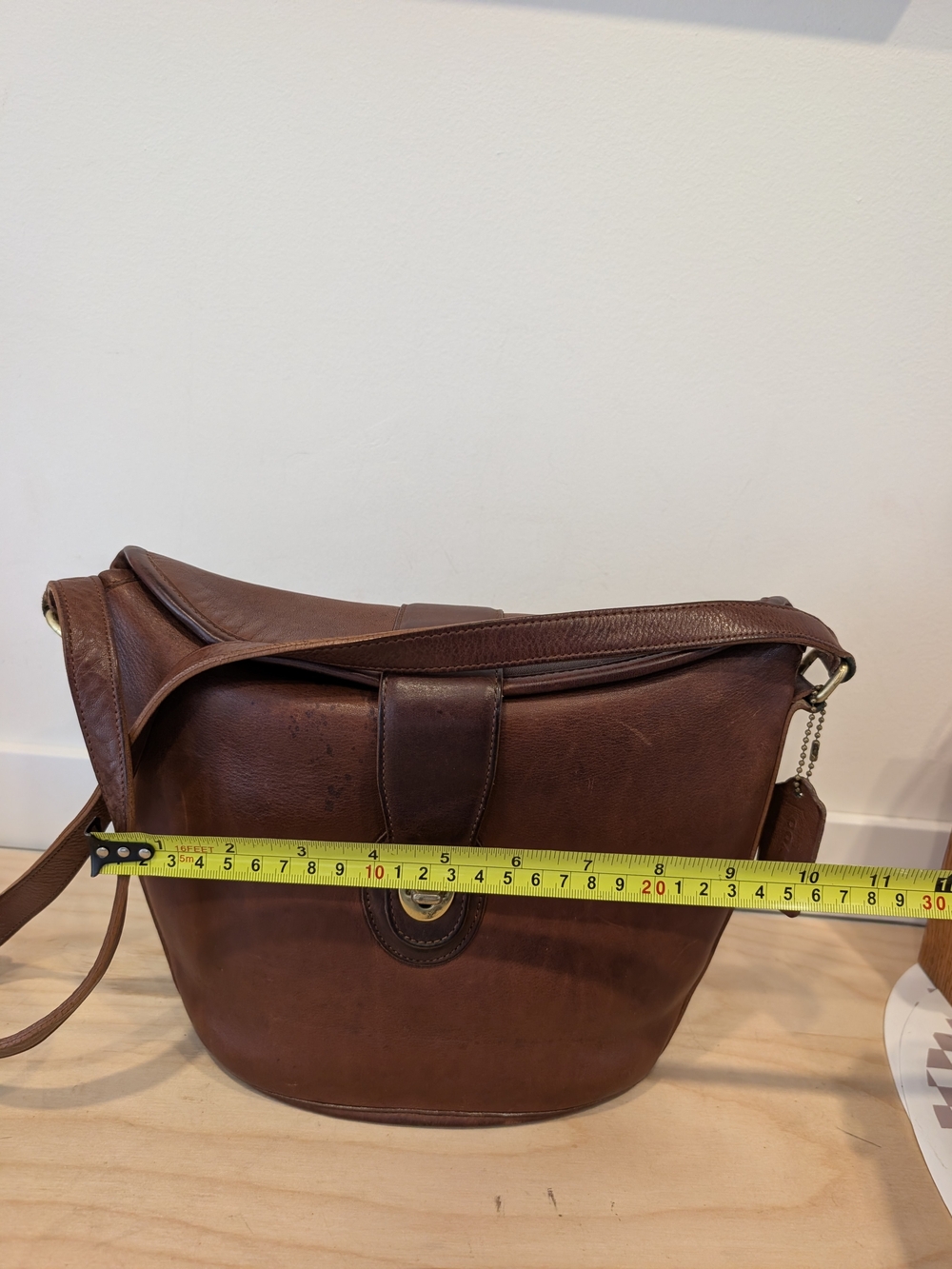 VTG 1995 Coach Nottingham Binocular Bag 9948 - Rare Two-Tone Mahogany & Taupe - Picture 9 of 13